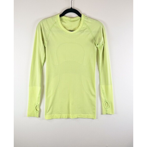 Lululemon Womens Shirt Green Swiftly Tech Long Sleeve Crew Neck Running Size 4 - Picture 2 of 10